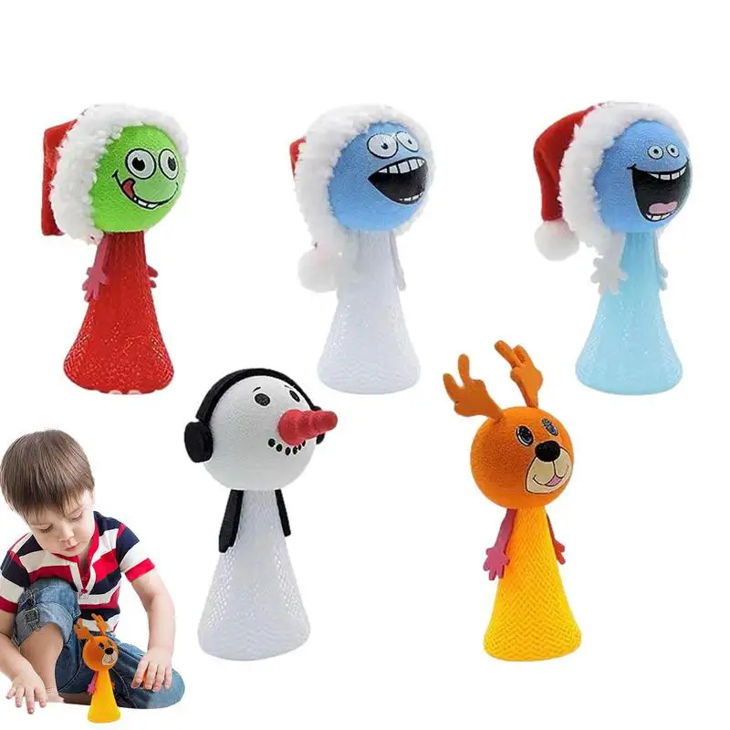 

Jumping Popper Toys 5Pcs Christmas Theme Bouncing Dolls Party Favors Colorful Dolls Goodie Bag Fillers For Holiday Boys Girls