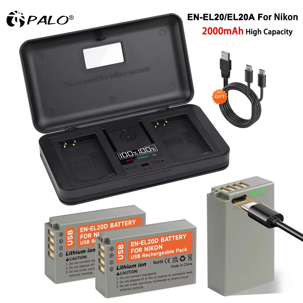 EN EL20 EL20A Battery EN-EL20 EN-EL20A for Nikon Coolpix P950,P1000,DL24-500,Coolpix A,1 AW1,1 J1,1 J2,1 J3,1 S1,1 V3 Camera
