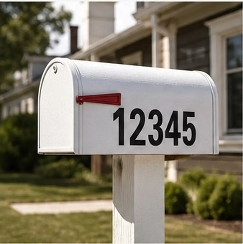 4Sets House Number Sticker Decal Reflective 0-9 Digits Waterproof Uv Resistant Pet for Mailbox Door Window Sign Address