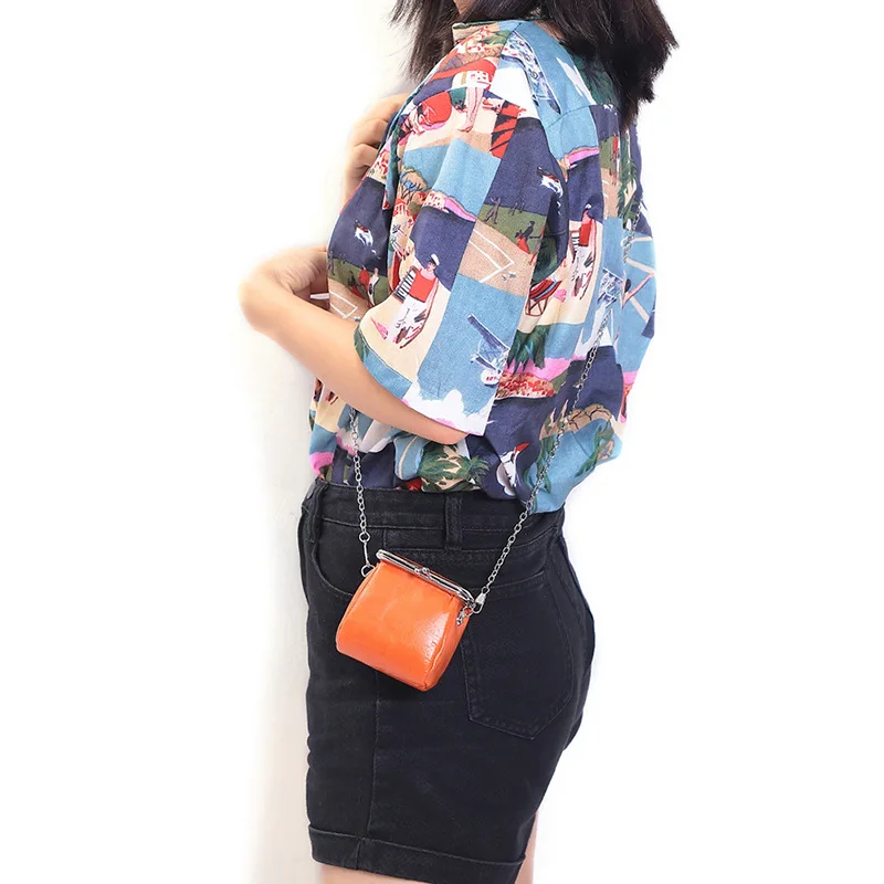 

Cowhide Leather mini purse women's bags new 2020 messenger leather coin purses multifunctional lipstick bag Japanese wallet