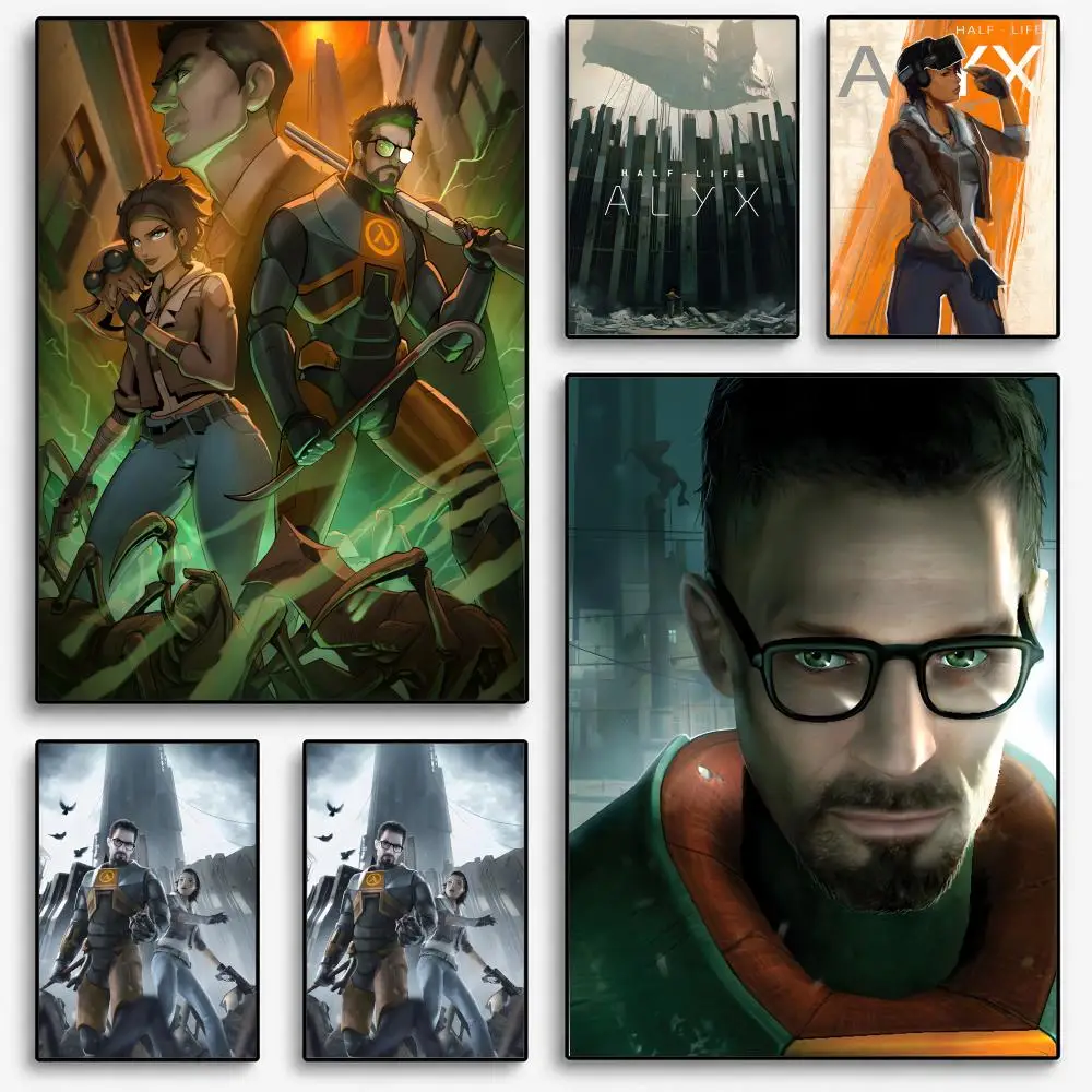 H-Half Life-e 2 Classic Vintage Poster Room Home Decoration Interior Wall Art Printing Garage Posters Gift