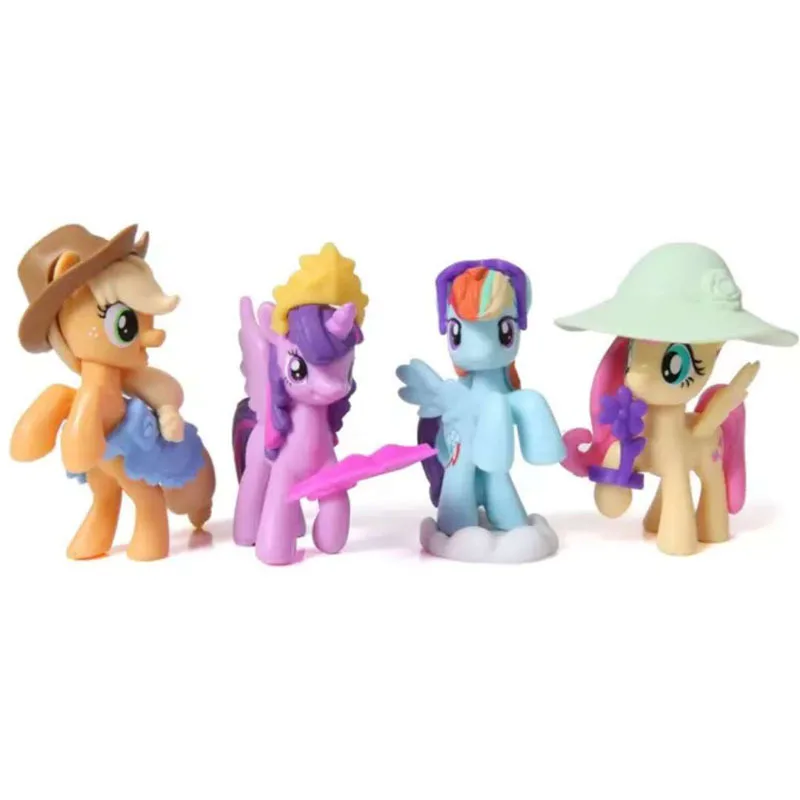 Anime Kawaii pequeño Pony Mini historia Pony casa de juego chica Ziyue Roulu Yunbao juguete modelo ornamento regalo