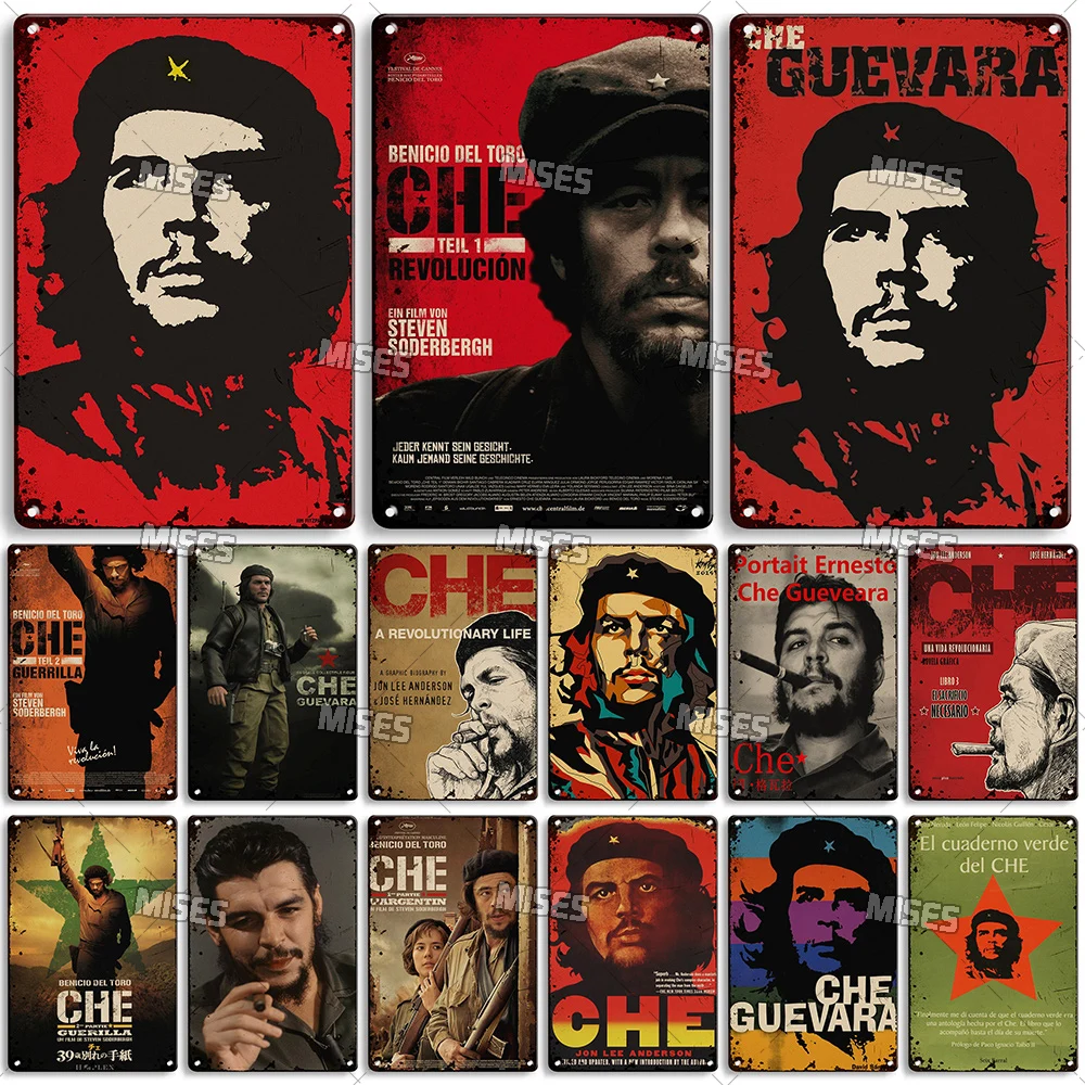 MISES 2008 Classic Movie Che Guevara Metal Plaque Rusty Decorative Poster Vintage Metal Plate Pub Studio Club Metal Tin Sign