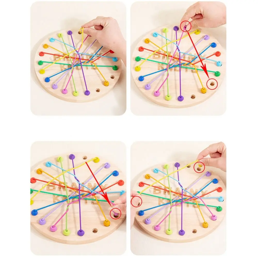 Logical Thinking Kid Rope Knots Game Color Learning Twisted Connected Line Rope Untangling Toy Learning Cartoon