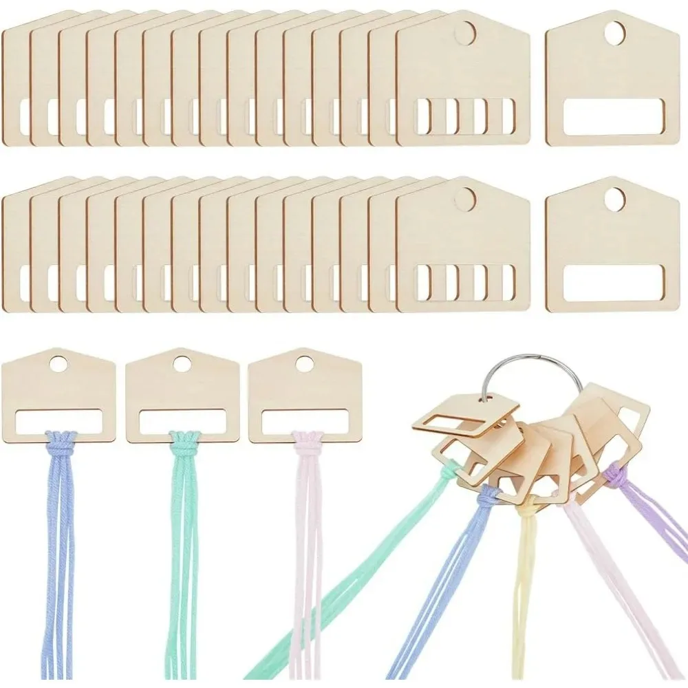 

80 шт., капли для деревянной нити, 1,75x1,9 дюйма, капли для нити в форме дома, капли для бобини, организация нити для вышивки крестиком с железным кольцом для нити