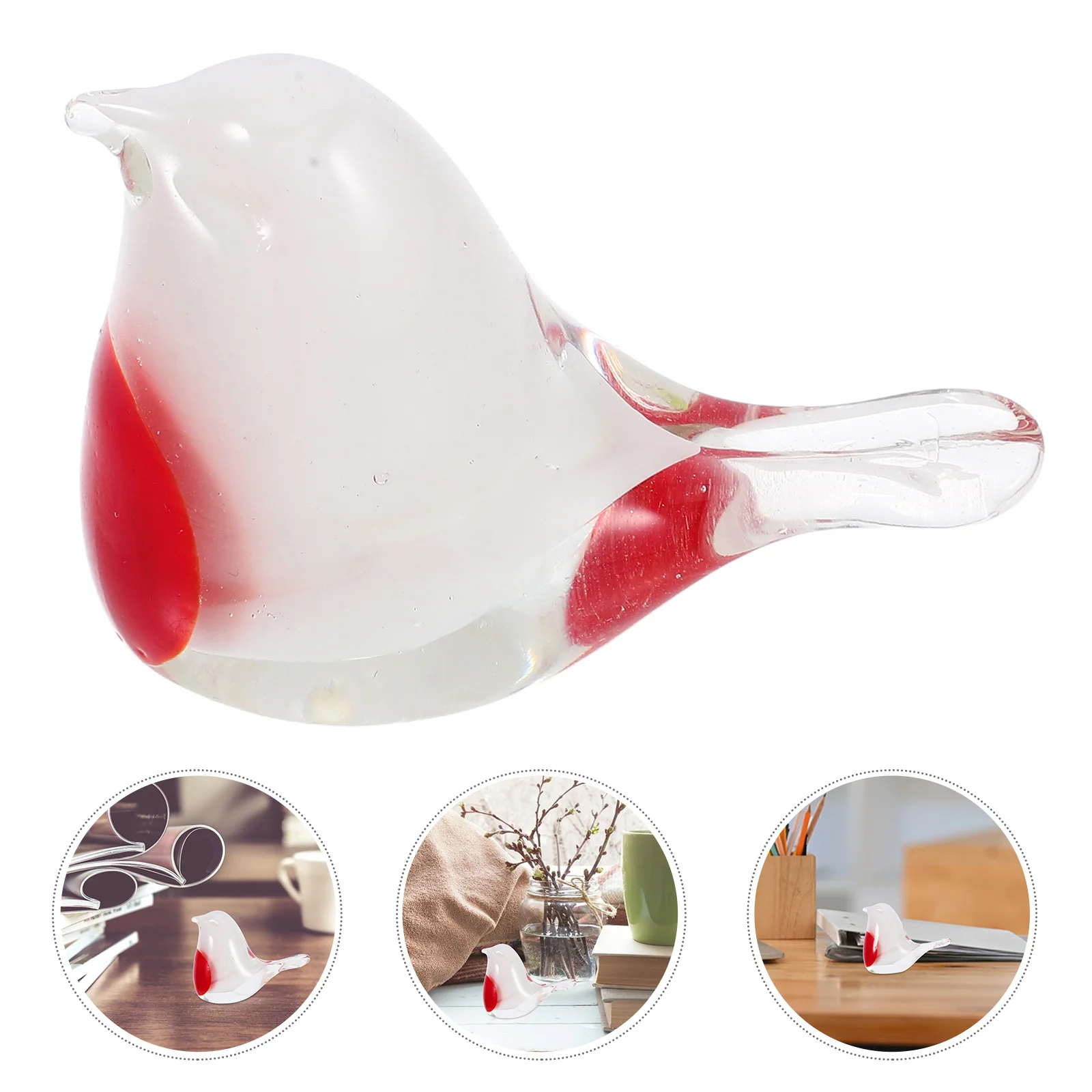 

Crystal Glass Sculpture Hand Blown Glass Paperweight Desktop Ornament Display Home Decor