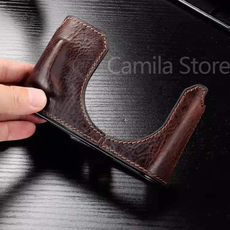 handwork Camera Genuine leather cowhide Bag Body BOX Case For leica Q Q2 q-p Typ116 handle Protective sleeve grip base