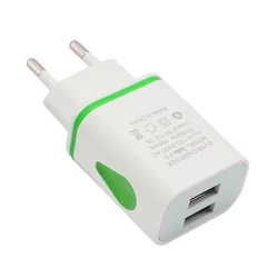 USB Wall Charger for Samsung Xiaomi Dual Port 2A Output Travel Plug Power Adapter Compatible for Phone EU/US Plug