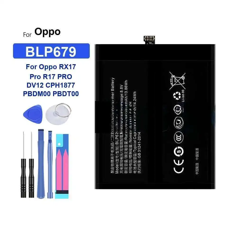 

Для Oppo RX17 Pro R17 DV12 CPH1877 PBDM00 PBDT00 BLP679 1850 мАч аккумулятор мобильного телефона Премиум замена сейф