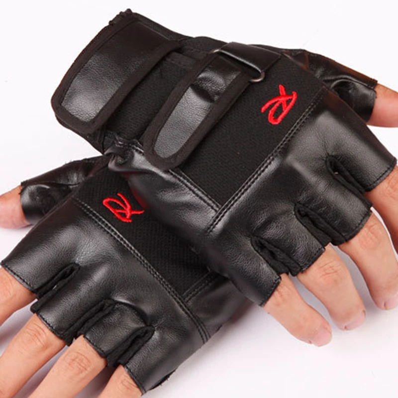 Men\'s Outdoor Driving Motorcycle Cycling Half Finger Gloves Half finger gloves made of genuine leather