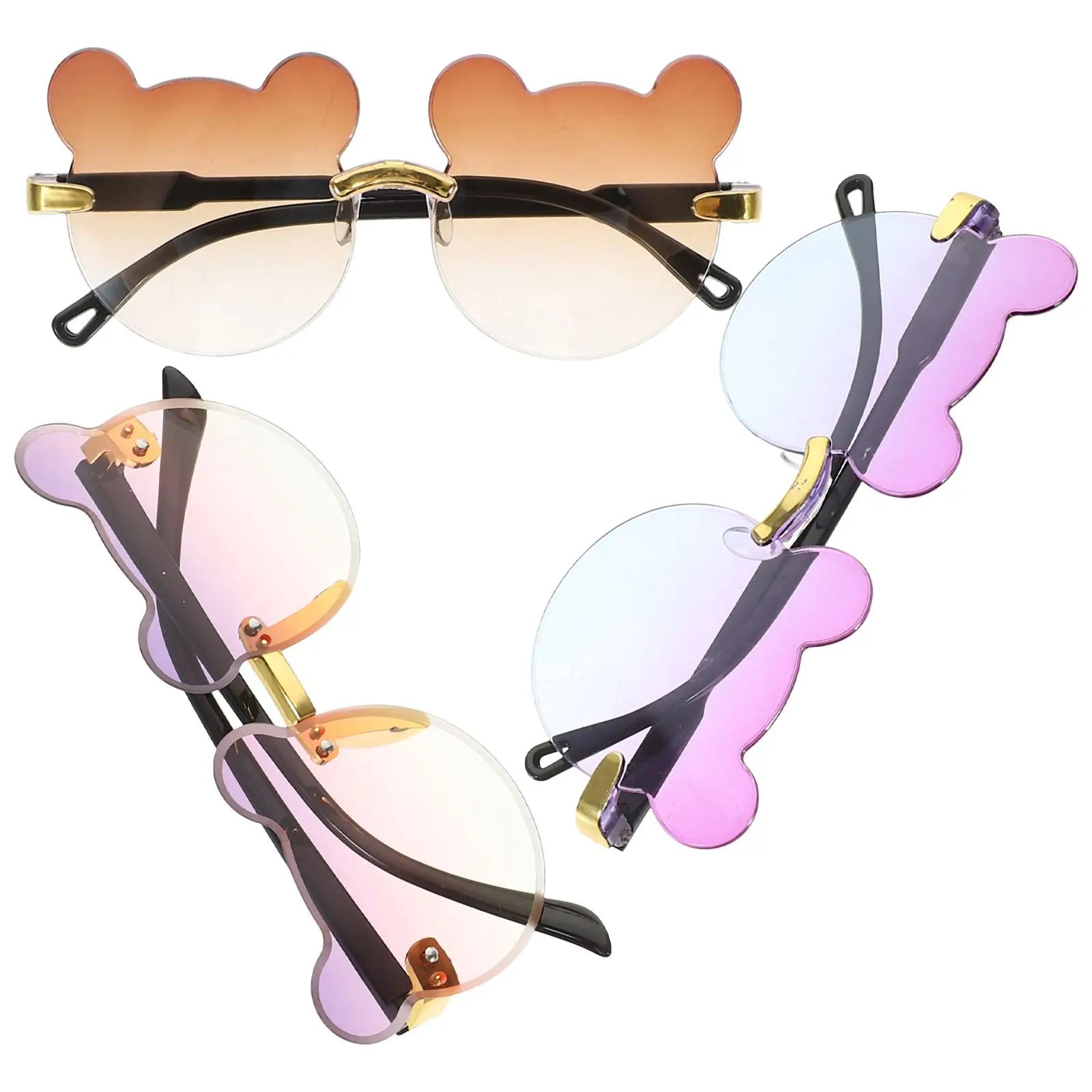 

3 Pcs Kids Sunglasses Set Lightweight Fun Summer Beach Fun Glasses Party Gifts Party Decorations Colors
