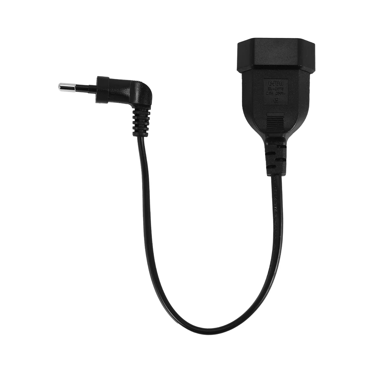 AT77 Europea 90 Degree Male Plug to Female Socket Power Extension Cable for PC Computer PDU(0.3M)