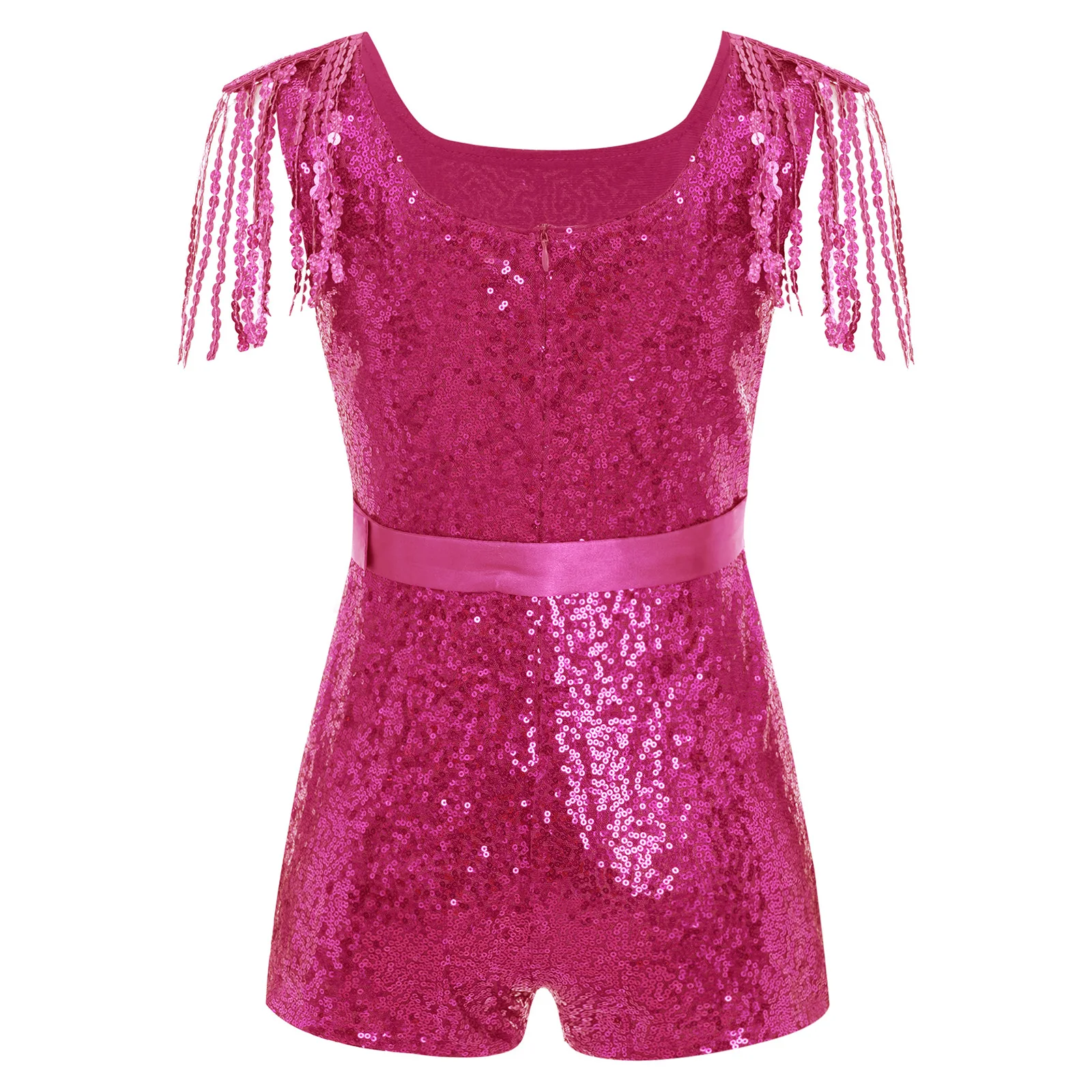 الفتيات ملابس رقص الجاز Unitard لامعة الترتر ارتداءها تشا تشا بذلة حفلة موسيقية أداء ارتداء الاطفال موضة قصيرة السروال القصير #3