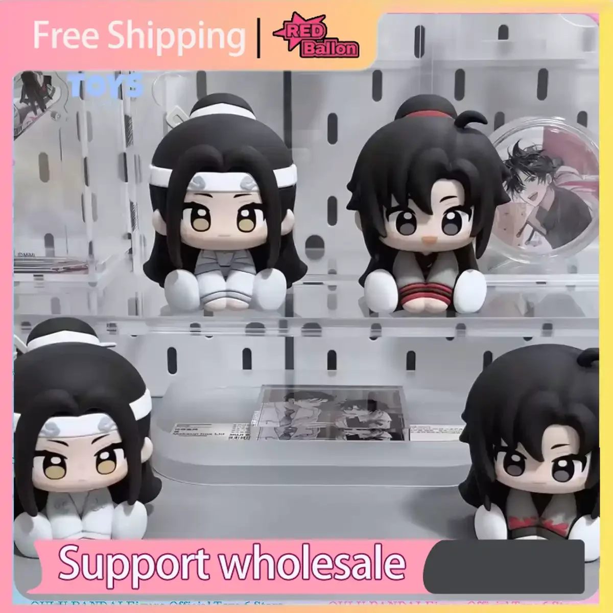 Original Mini Doll Mo Dao Zu Shi Blind Box Figure Cute Sitting Anime Ornament Wei Wuxian Lan Wangji Kawaii Gift for Girls view 3
