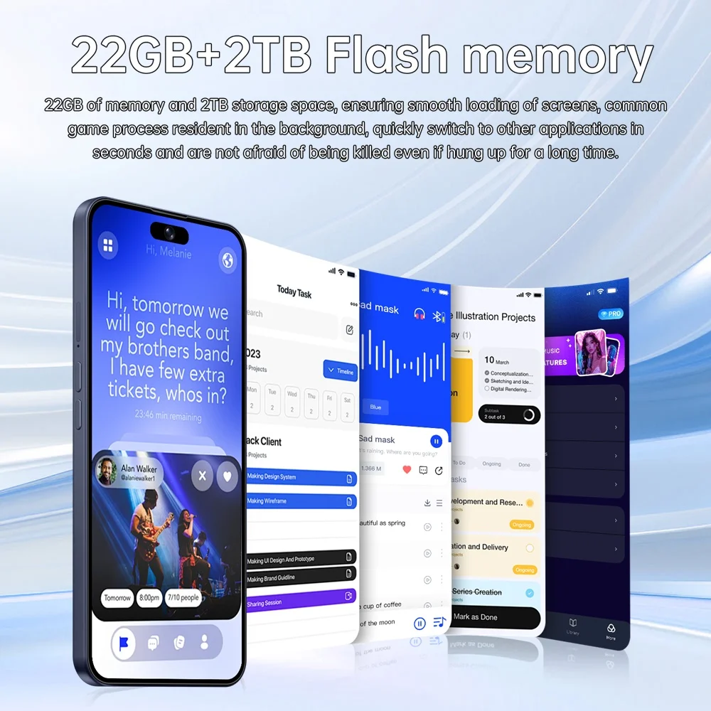 K-Touch Mobile Phones iFone 18 Pro Maxi 5G Dual Card Dual Standby Smartphone 7.3HD Android Cell Phone 22G+2TB 16+48MP Camera 7800mAh Wifi GPS Global Version Cellphones