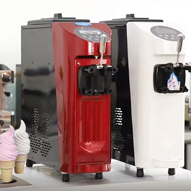 Automatic Commercial 3 Flavor Soft Ice Cream Machine Small Table Top   Ice Cream Maker