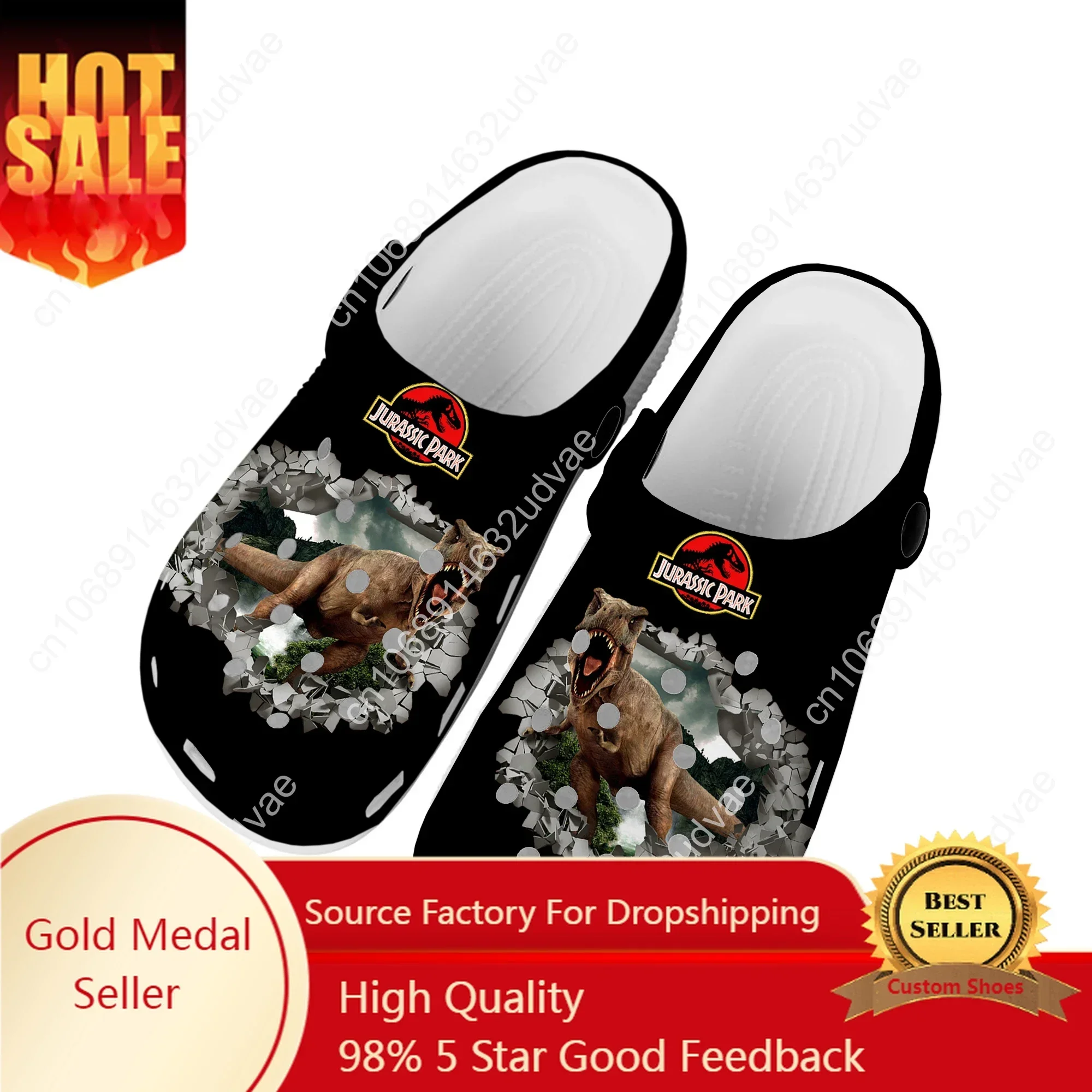 

Dinosaur World Cartoon Jurassic Park Home Clogs Custom Water Shoes Mens Womens Teenager Shoe Garden Clog Beach Hole Slippers