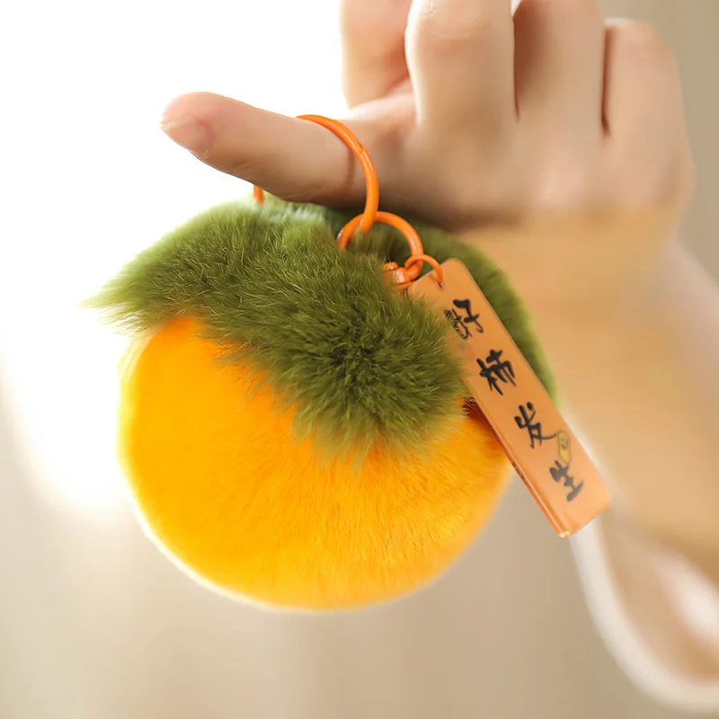 ميدالية مفاتيح لطيفة على شكل كرة صغيرة من فرو المنك على شكل كمثرى، زينة لحقائب الأطفال، قلادة، ميدالية مفاتيح سيارة نسائية، مجوهرات، هدايا أعياد الميلاد