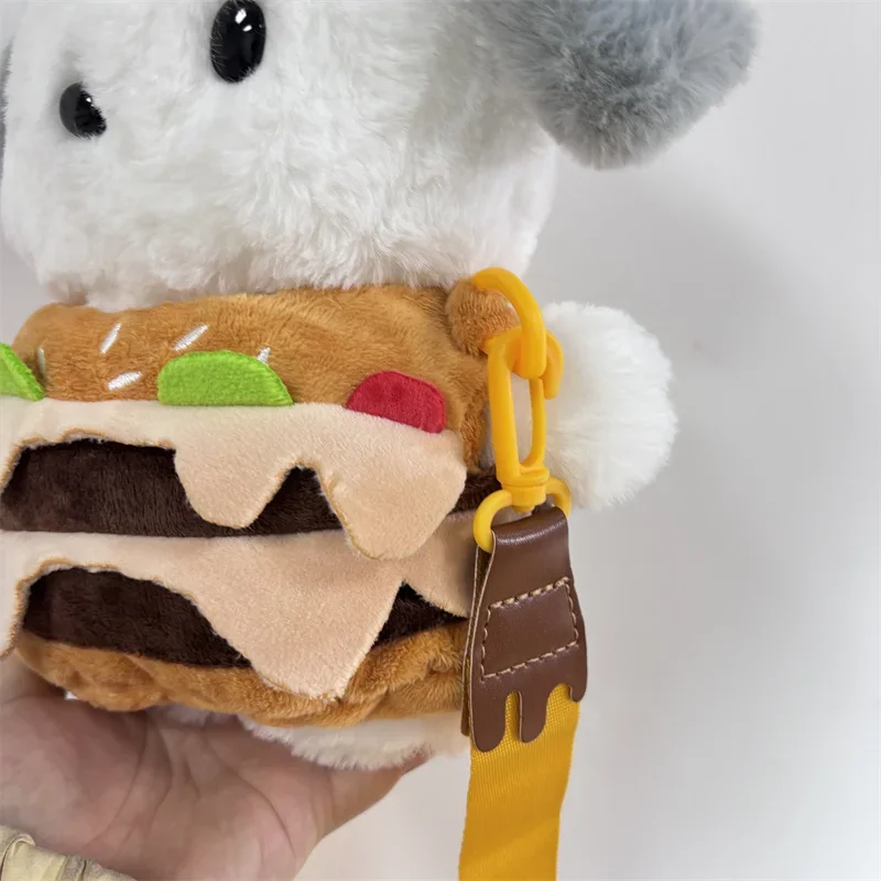 Sanrio Anime Cartoon Pochacco Hamburger Kleding Zachte Pluche Pop Speelgoed winkelen Crossbody rugzak Kinderen Verjaardagscadeautjes