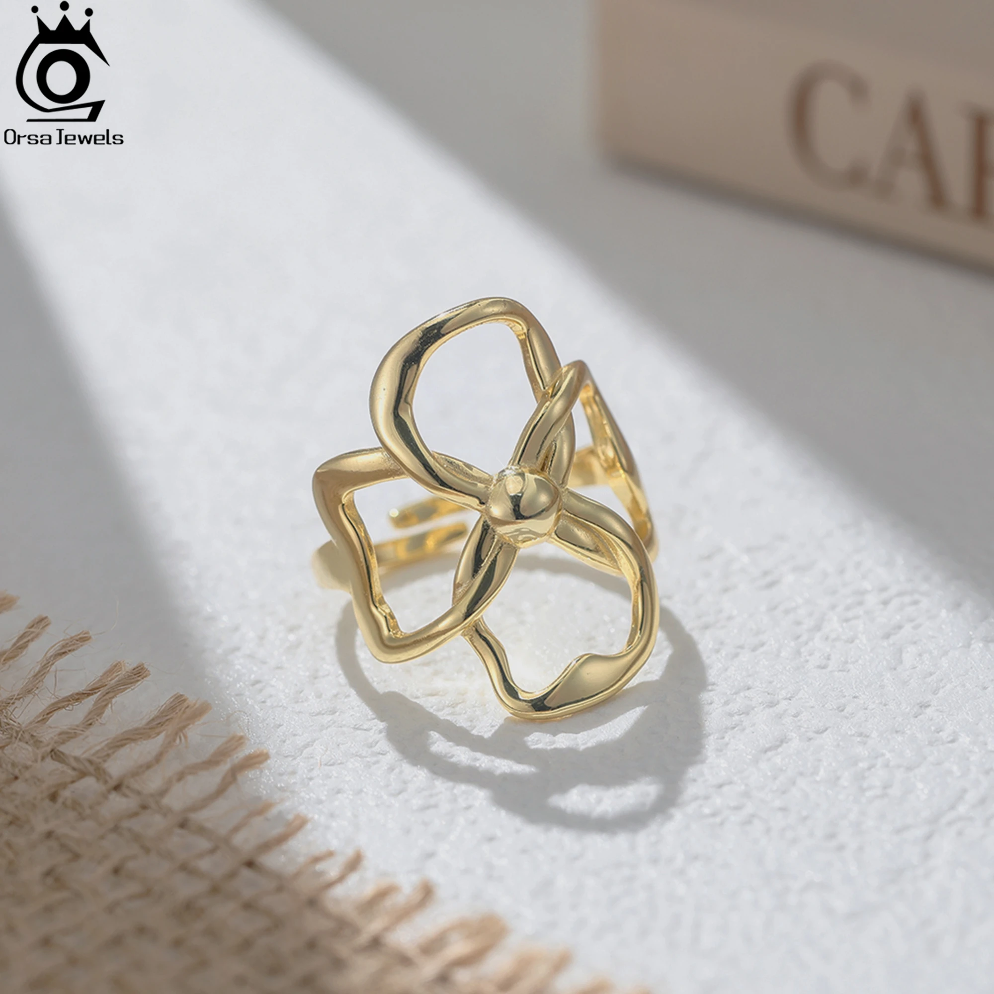 

ORSA JEWELS Chic 925 Sterling Silver Open Ring Skeleton Design Perfect for Special Occasions, Beautiful Jewelry for Her GAR07