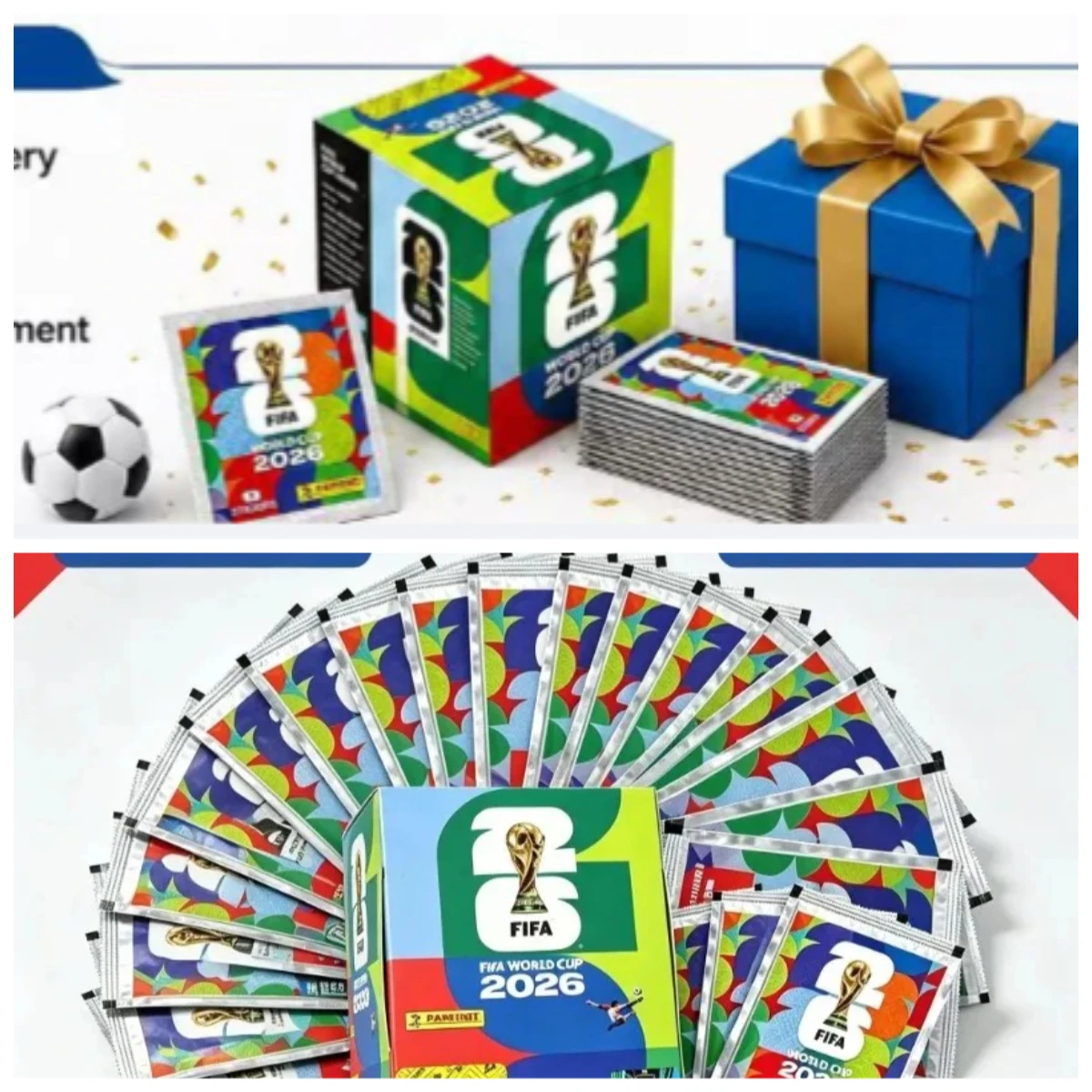 2026 FIFA World Cup Panini Official Soccer Stickers Box Collectible Football Trading Cards & Album Set,Soccer Fans for Gift