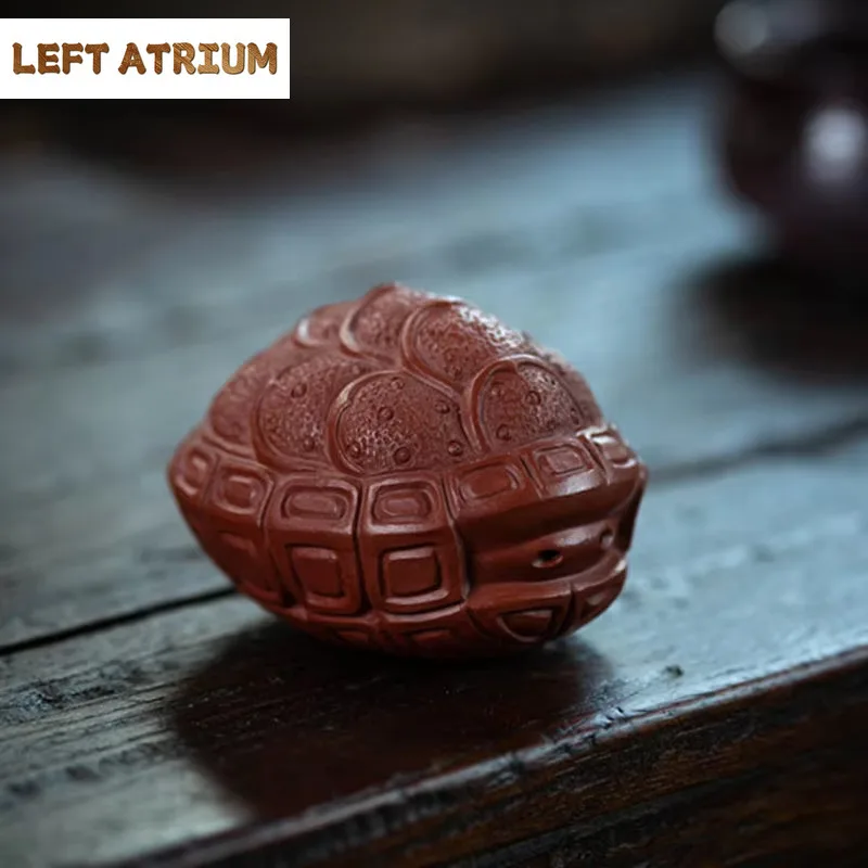

Creativity Yixing Raw Ore Dahongpao Purple Clay Tea Pet Tortoise Shell Ornaments Handmade Sculpture Tea Table Accessories Gifts