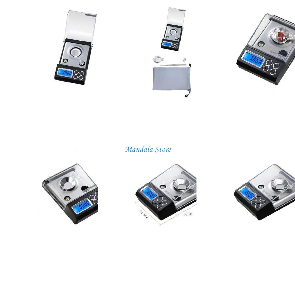 

U2JC Digital Scale Kitchen Scale LCD Display 30g/0.001g Milligram Scale StainlessPlatform Jewelry Scale Precise for Gold