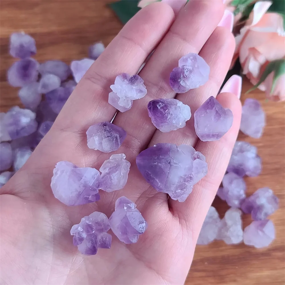 Natural Mineral Crystal Rough Stone Lavender Amethyst Stone Rough Particle Essential Oil Aromatherapy Crushed Healing Stone