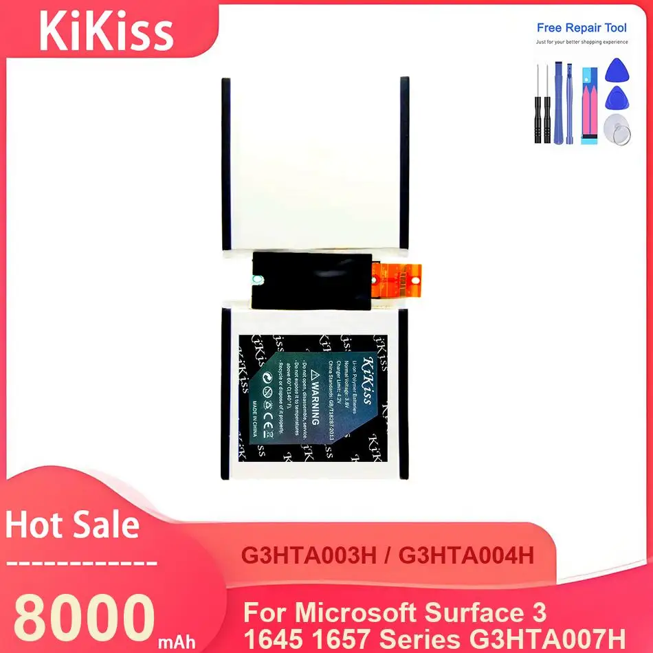 

KiKiss Tablet Battery For Microsoft Surface 3 1645 1657 G3HTA007H ,G3HTA003H / G3HTA004H 8000mAh Batteries