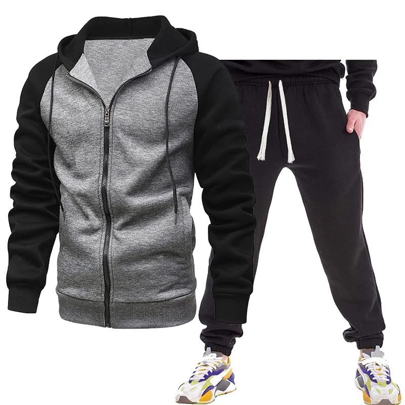 مجموعة سترة صوفية ضيقة بغطاء للرأس وسحاب من الصوف مخصص للرجال لعام 2025 #3