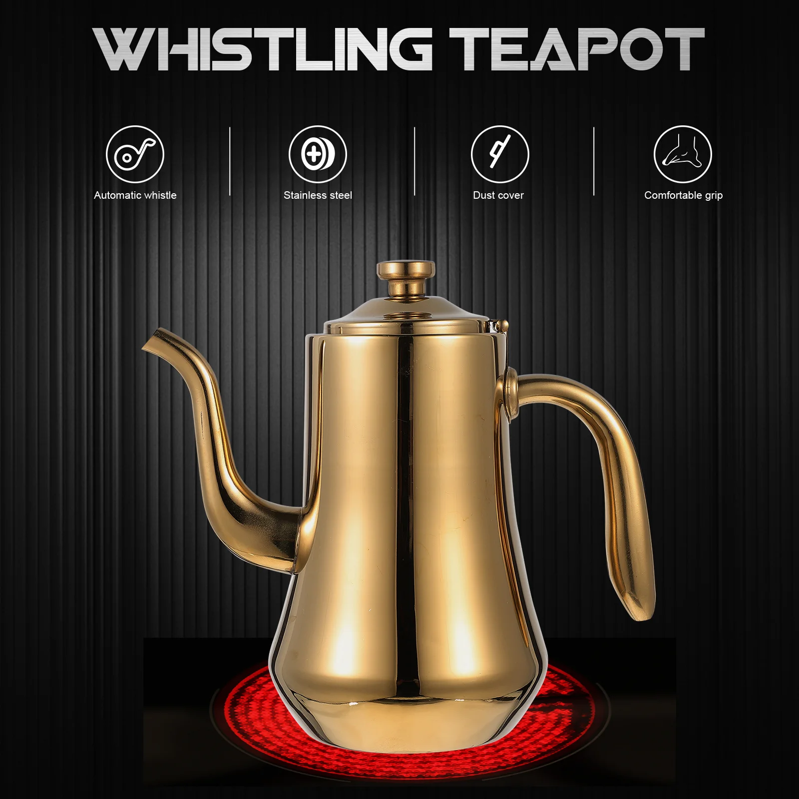 

Filter Teapot Stainless Steel Water Kettle Heat Resistant Gooseneck Strainer Tea Pot Kitchen Home Use Simple Kettle Safe
