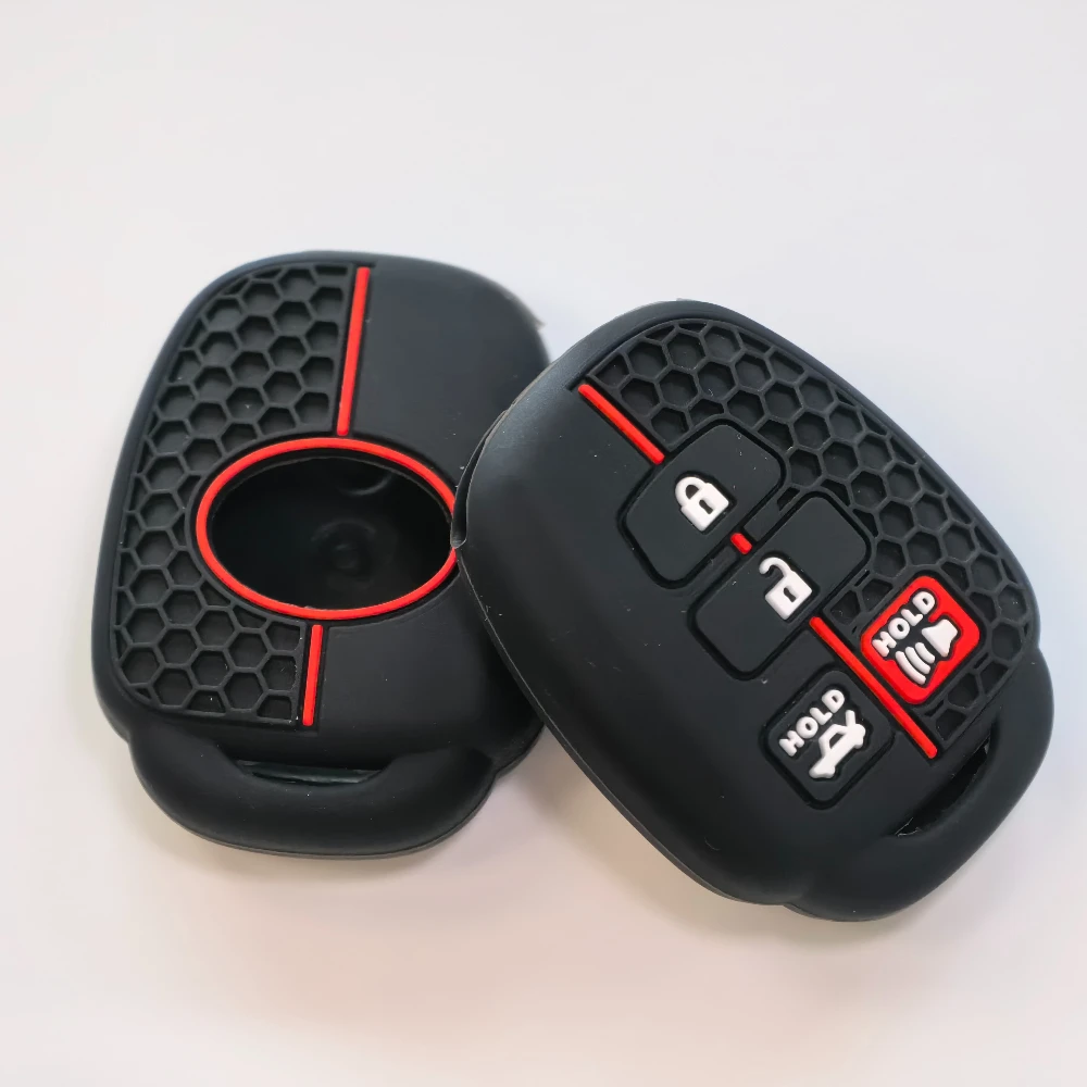 

4-кнопочный силиконовый чехол для ключей от автомобиля для Toyota Prius RAV4 Camry Corolla 2014 2015 2016 2017, защитная сумка для брелока, аксессуары