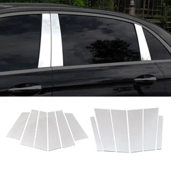 Stainless Steel 6Pcs Car Sticker For Mercedes Benz E Class W213 2016-2018 Exterior Part Window B C Pillar Sequin Decoration Trim
