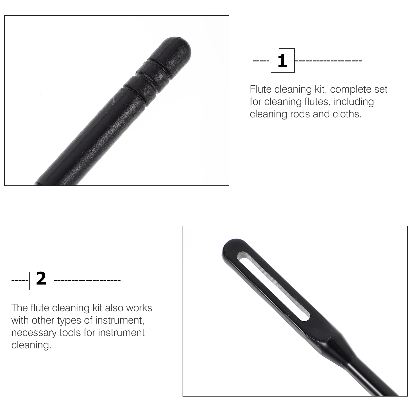

Cleaning Rod Cloth Combination Clarinet Swab 6 Piece Set Kit for Flute Instrument Cleaner Tools