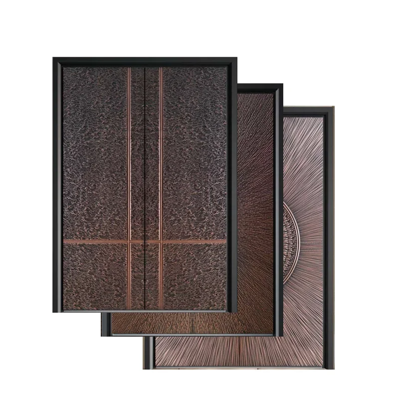 Classical Aluminum Main Door Luxury Exterior Residential Security Door Apartment House Main Gate Entrance Exterior Modern Door