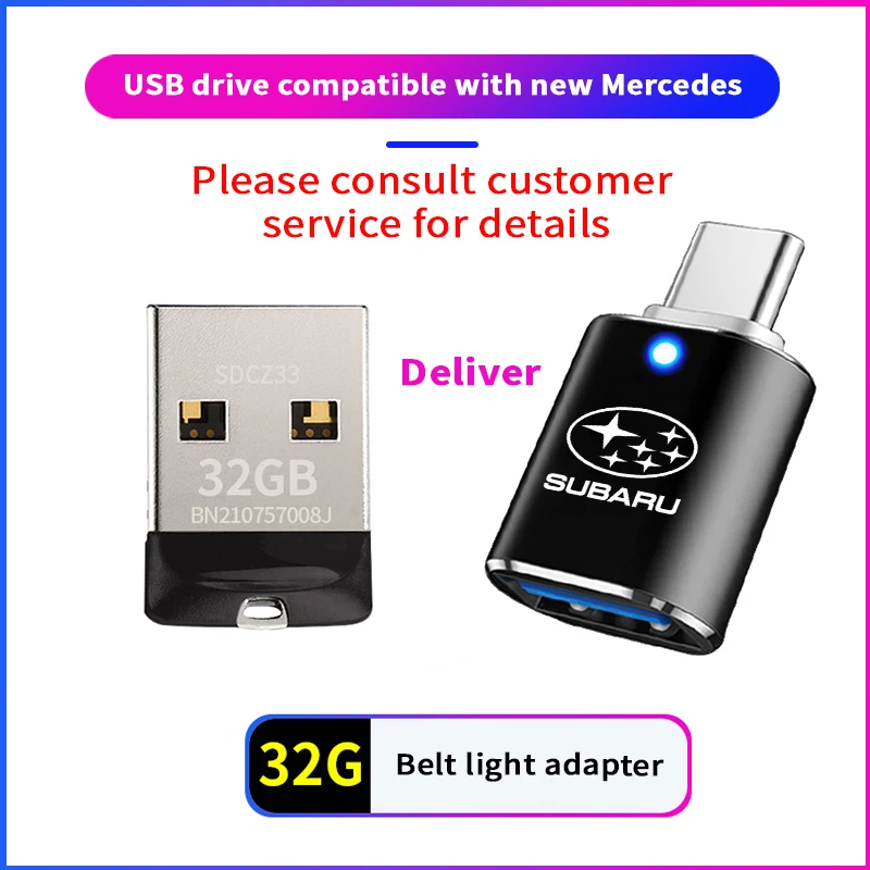 Car Type-C To USB 3.0 Interface Mini Converter Charging Adapter for Subaru Impreza Forester Tribeca XV BRZ auto Accessories