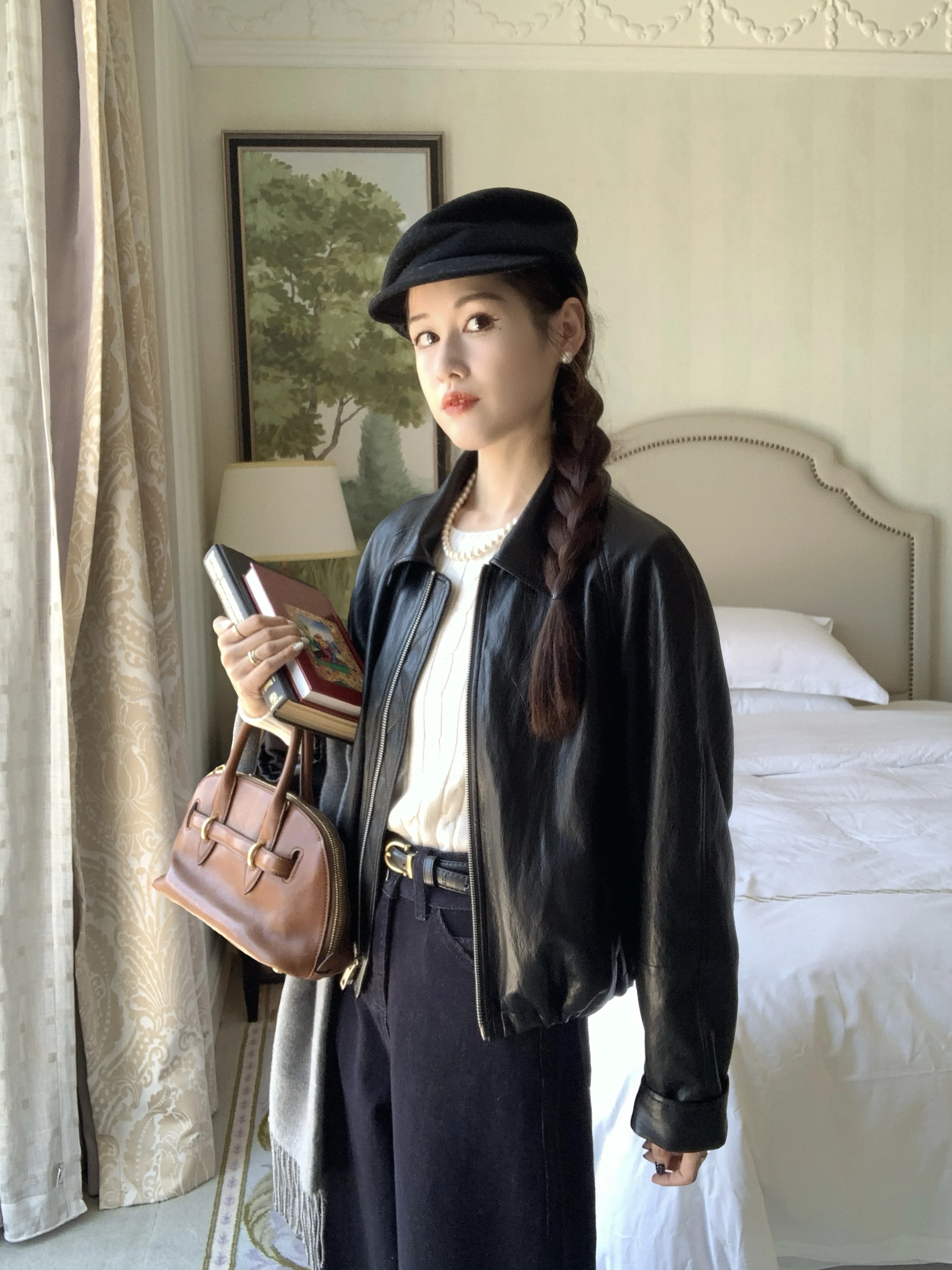 ストリート スレ ブラ アメリカン レトロ ルーズ ジャケット カラー オルト PU レザー コート レディース ファッション アウターウェア ジッパー開閉