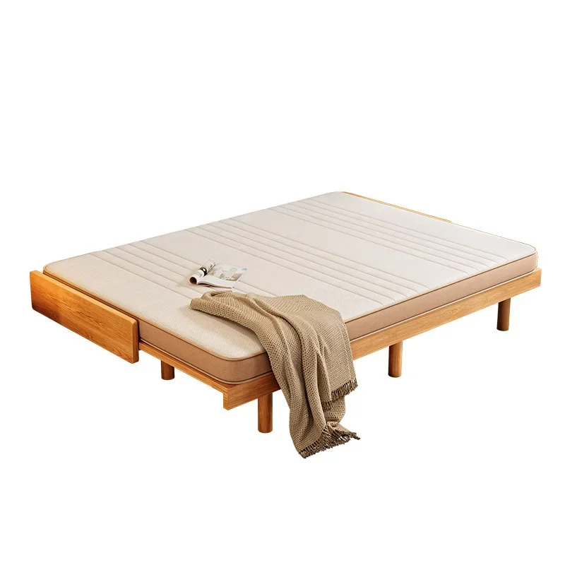 Solid wood beech bed 1.8m dual-purpose folding pull-out bed small apartment room second bedroom pull-out retractable bed