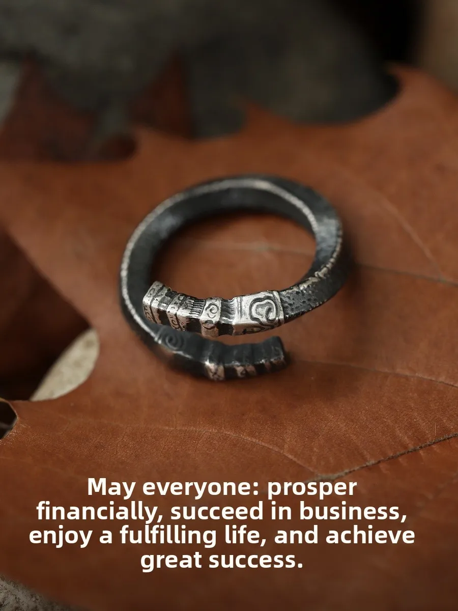 

Original Silver Art Mythical Black Son Goku Ring Pure Silver 999 Men's Mobius Ring Fashionable Jewelry for Men Customizable