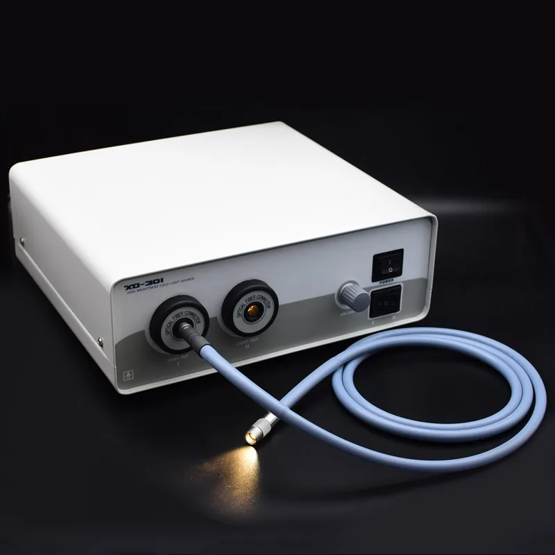 Cold Light Source 250W Dual Holes Fiber Optic Endoscope Microscope Halogen Medical Cold Light Source Examination Lamp