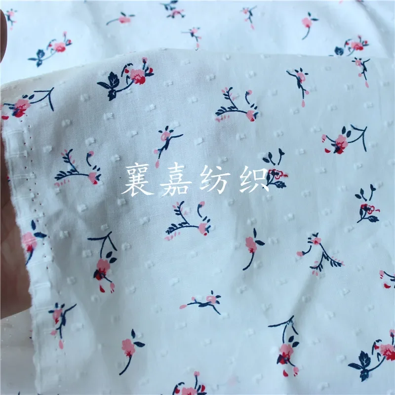 140x50cm New Small Floral Cotton Dot Cut Sewing Fabric Making Children's Clothing Women's Shirt Skirt Cloth