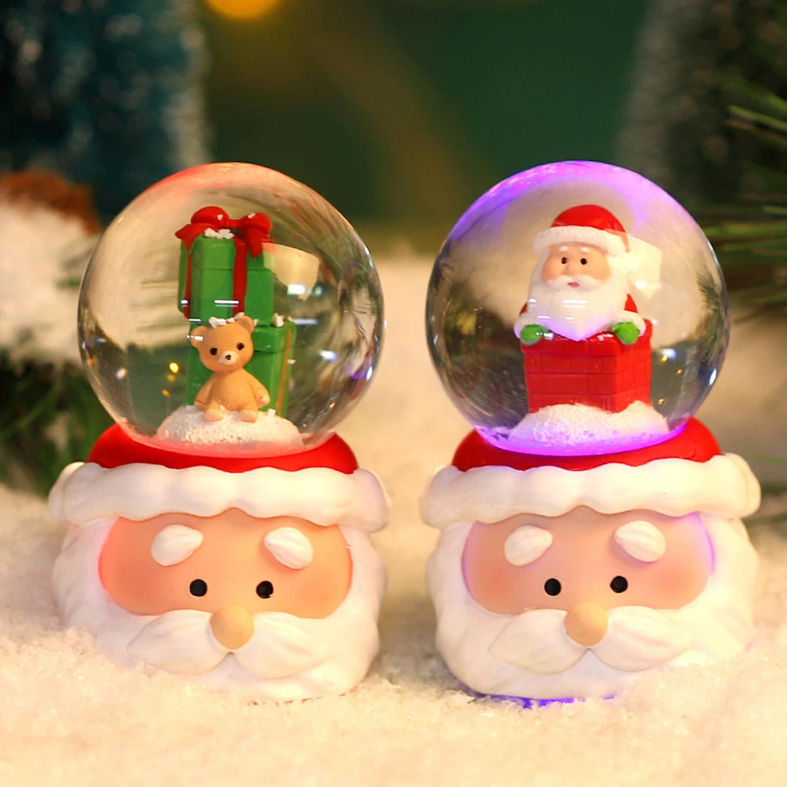 Christmas LED Crystal Ball Create Christmas Atmosphere Resin Balls for Christmas House Room