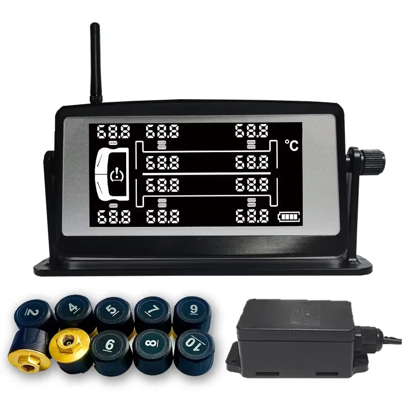 

Solar External Sensor TPMS Tire Pressure Monitoring System for 10 Wheels Semi Trailer Truck