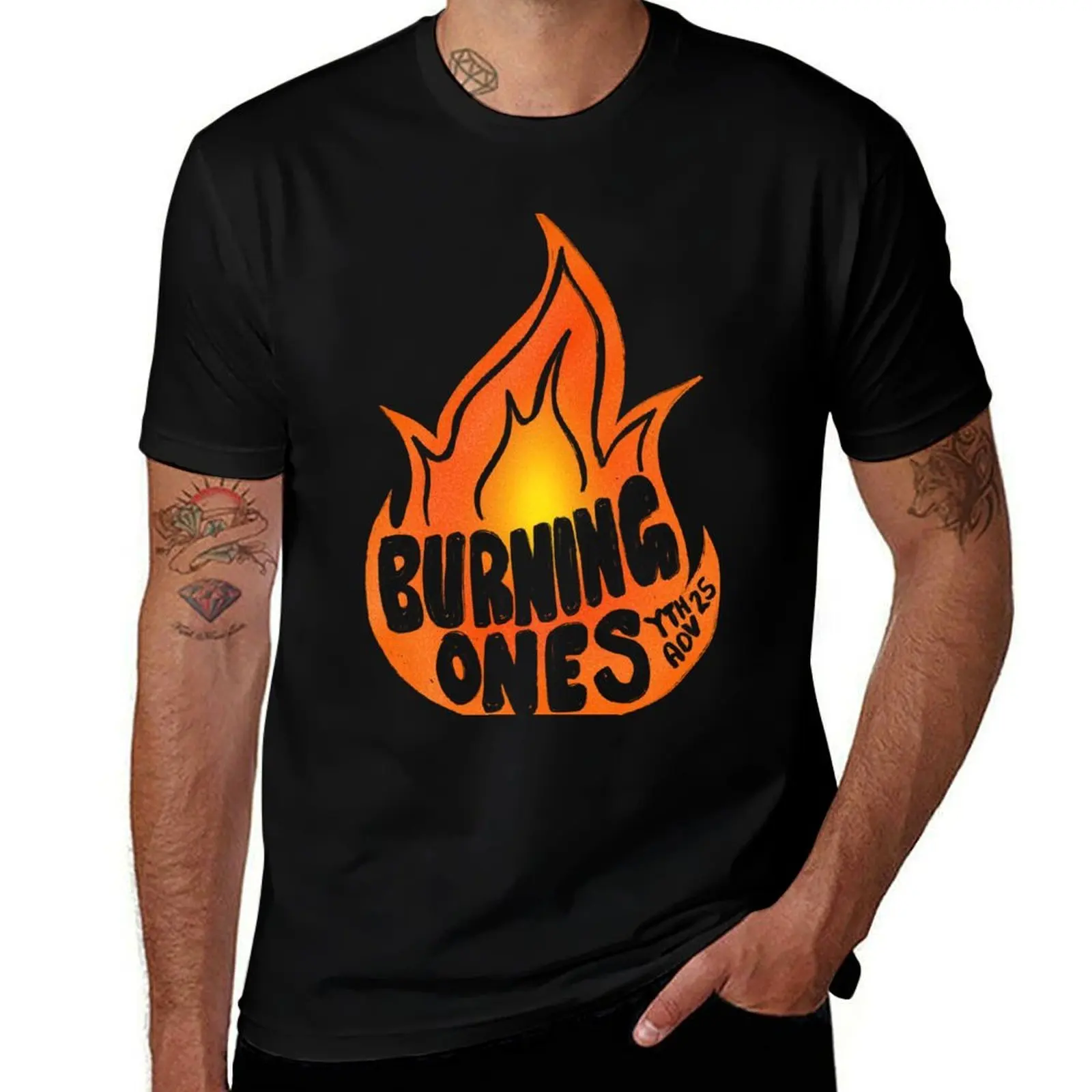 YTHADV - Colour - BURNING ONES T-Shirt Casual Basic Short Sleeve T-Shirt