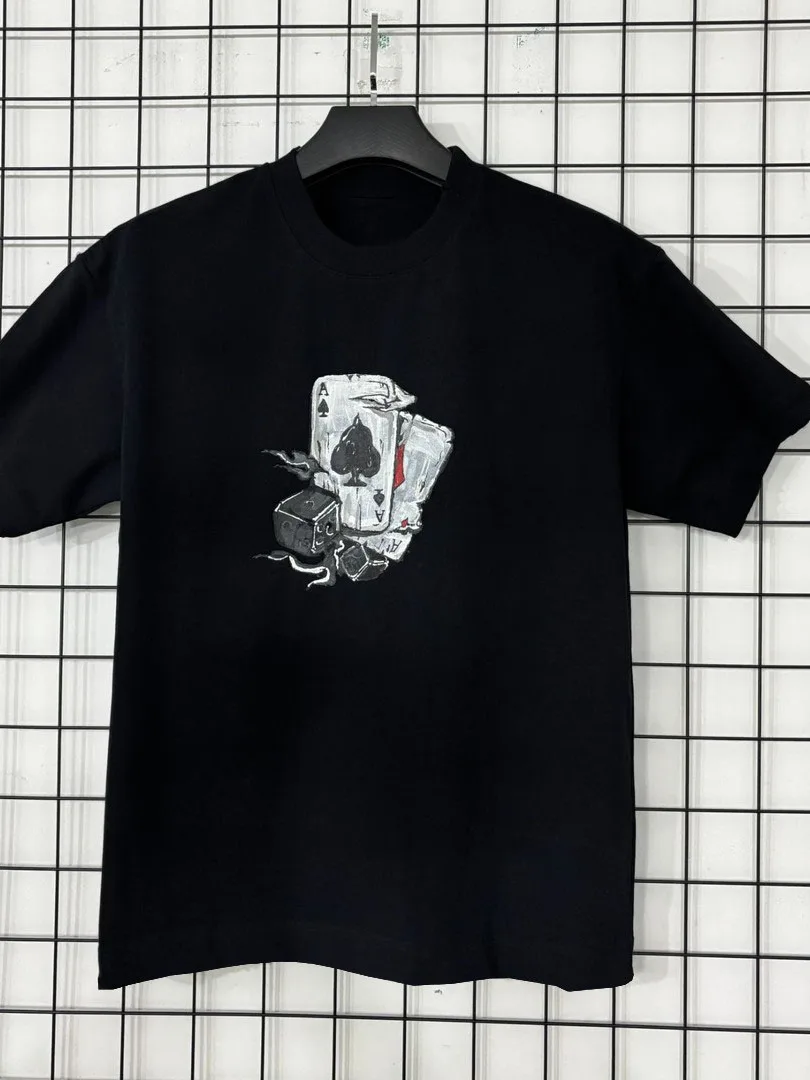 プラスサイズ-300ポンド-ダークテーマ-ポーカー柄-純綿-半袖tシャツ-ユニセックス-夏-ルーズフィット-カジュアルtシャツ-カップルウェア