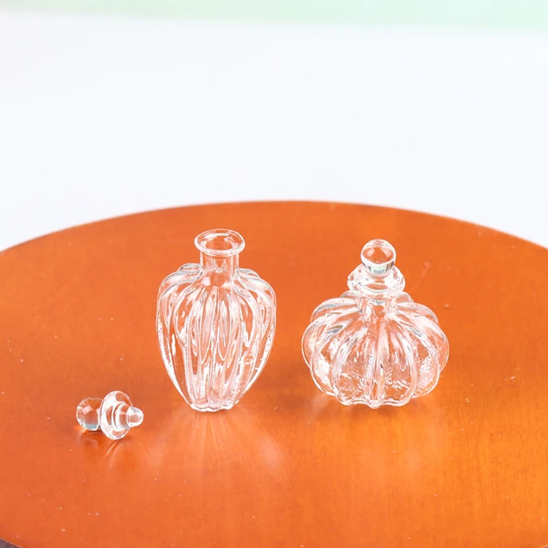 1:12 Dollhouse Miniature Mini Glass Bottle Cork Cover Tiny Jar Vials Vase Model Doll House Decoration Accessories Kids Play Toy