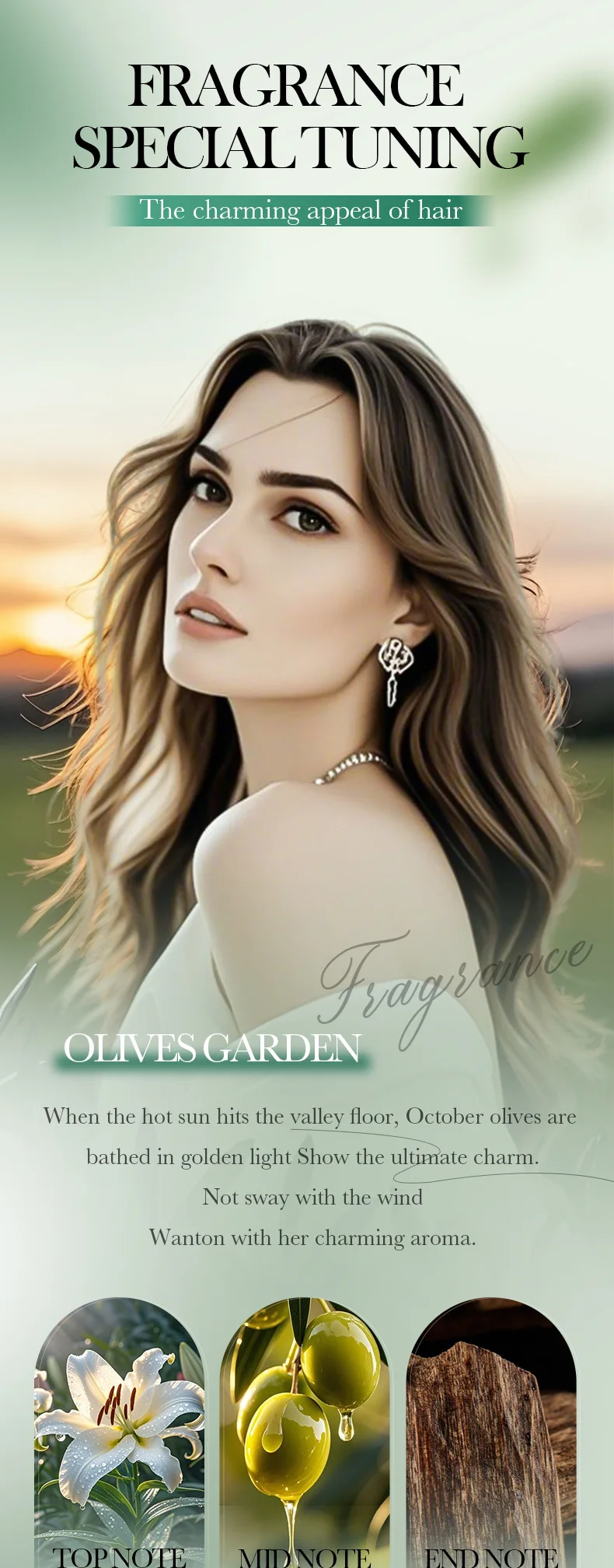 كبسولات مصل الشعر بزيت الزيتون للشعر الناعم والحريري، عطر يدوم طويلاً، تركيبة غير دهنية