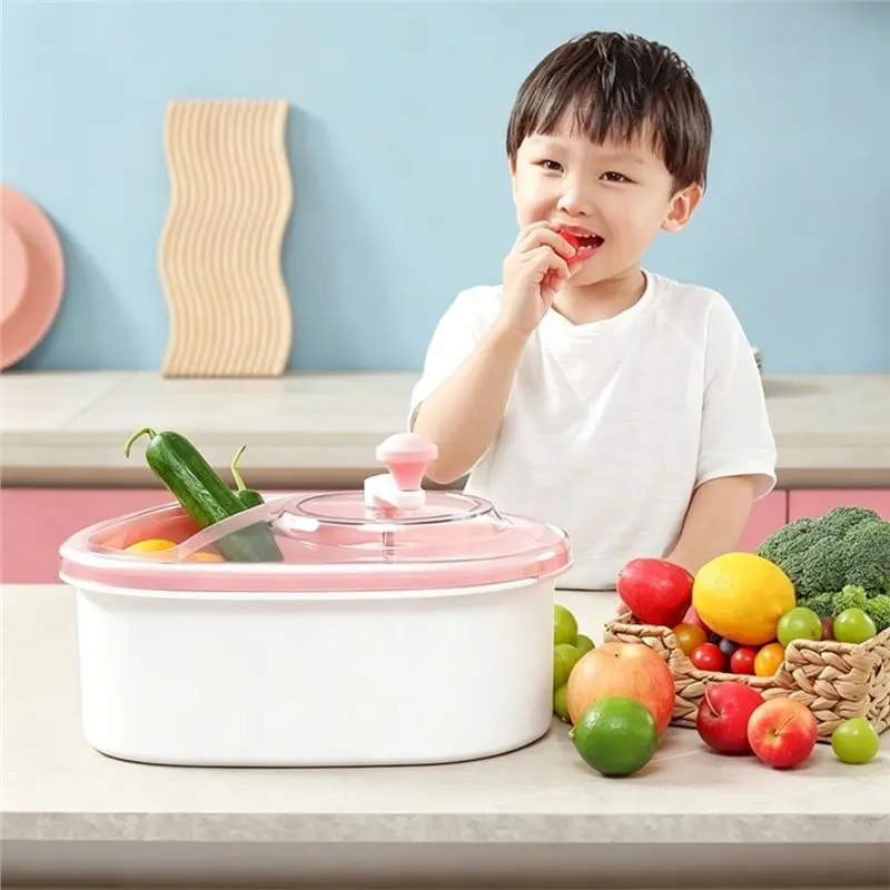 [NEWA64Z!】 Fruit Washer And Spinner With Brush, Hand-Crank Cleaning Bowl With Drain Basket For Berries, Vegetables& Salad
