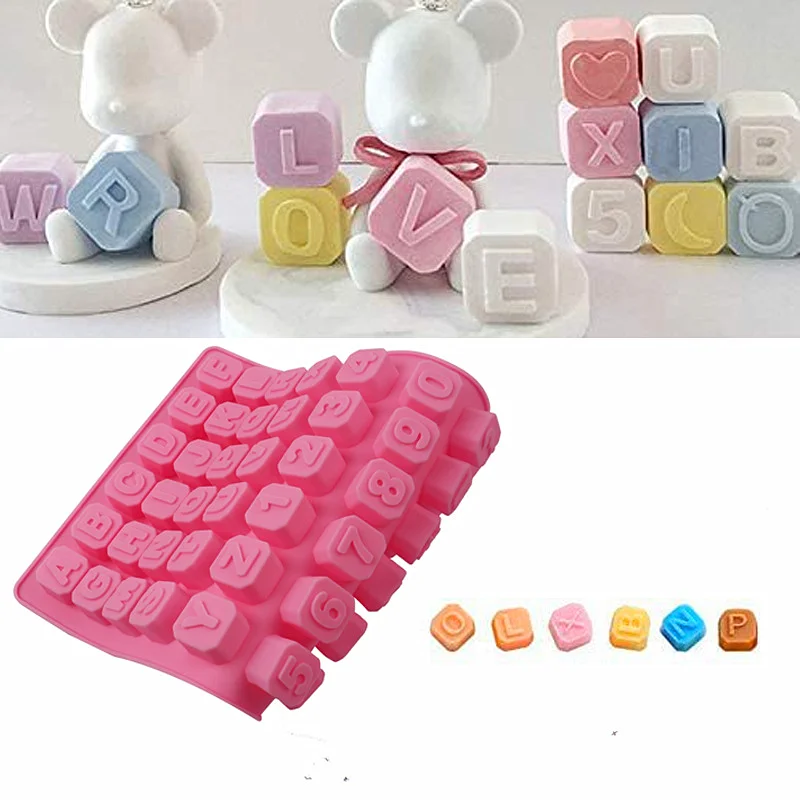 

Silicone Mold Alphanumeric Chocolate Stereo Kitchen Baking Decoration Tool Resin DIY Cake Chocolate Fondant Moulds Accessories