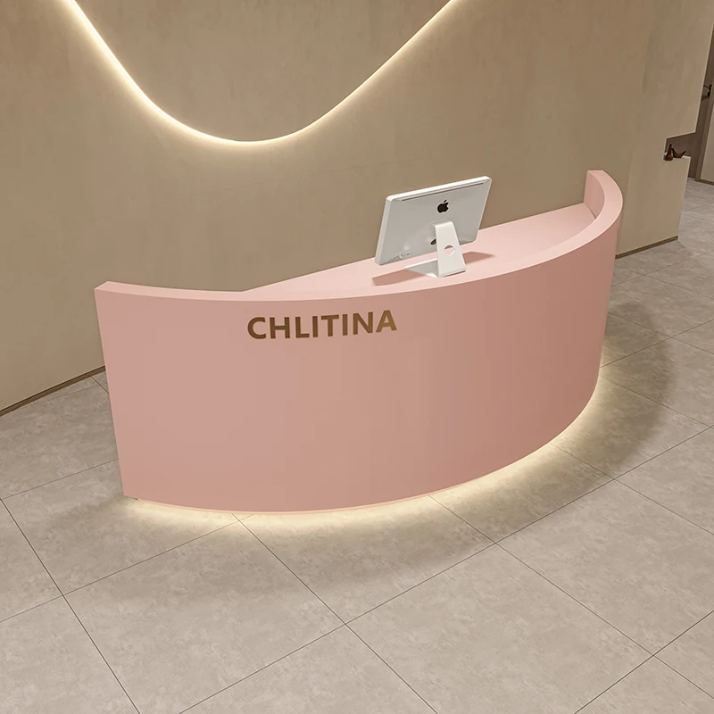 Checkout Front Desk Reception Counter Luxury Arched Business Reception Desks Modern Classic Mostrador Recepcion Office Furniture
